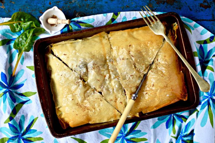 rețetă brânză vegană foietaj plăcintă usturoi