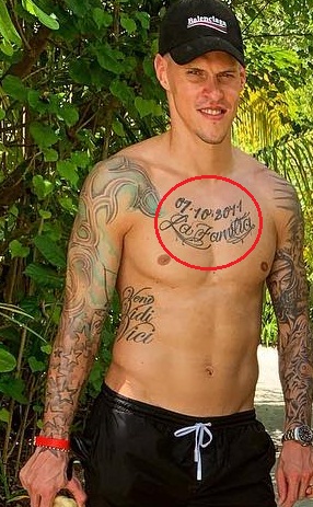 Martin Skrtel tetovaža na prsih