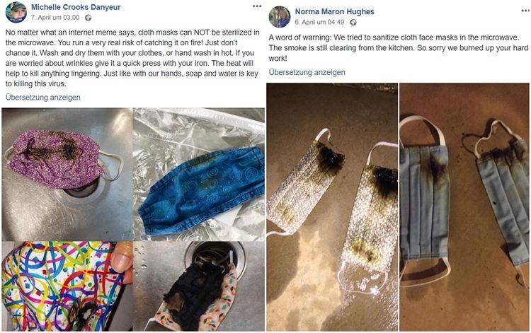 Pericol de incendiu de la măștile din cuptorul cu microunde