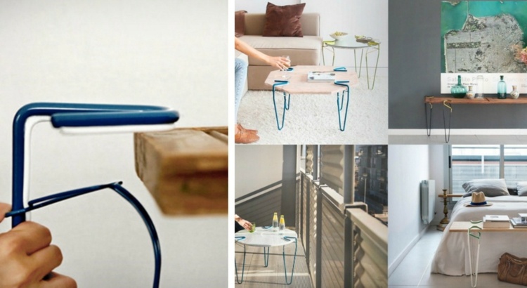 Accesoriul pentru mobilier Snap este pur și simplu prins de tablă accesoriu mobilier snap construiește-ți masă de cafea balcon idee lowboard