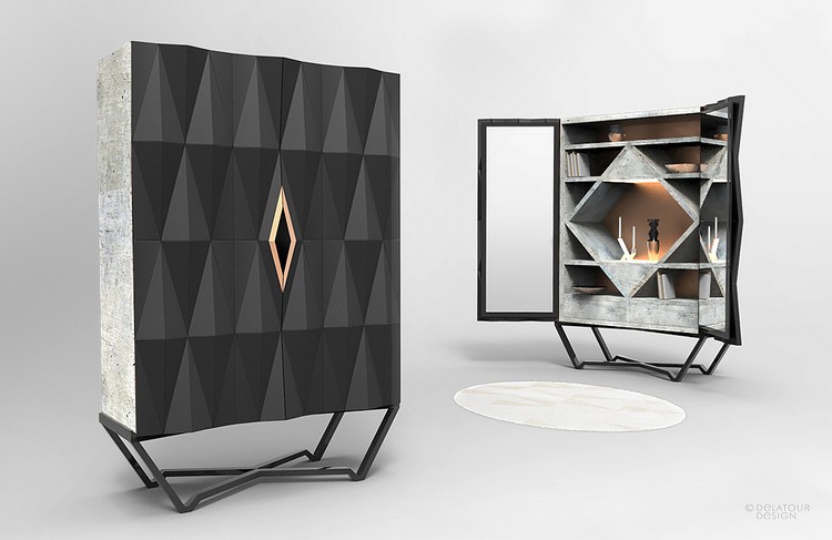 Mobilier din beton de la Delatour Design - un plus modern pentru casa ta mobilier-din-beton-dulap-din-cupru-reciclat-din-piele-jimmy-delatour-laborator-de-design