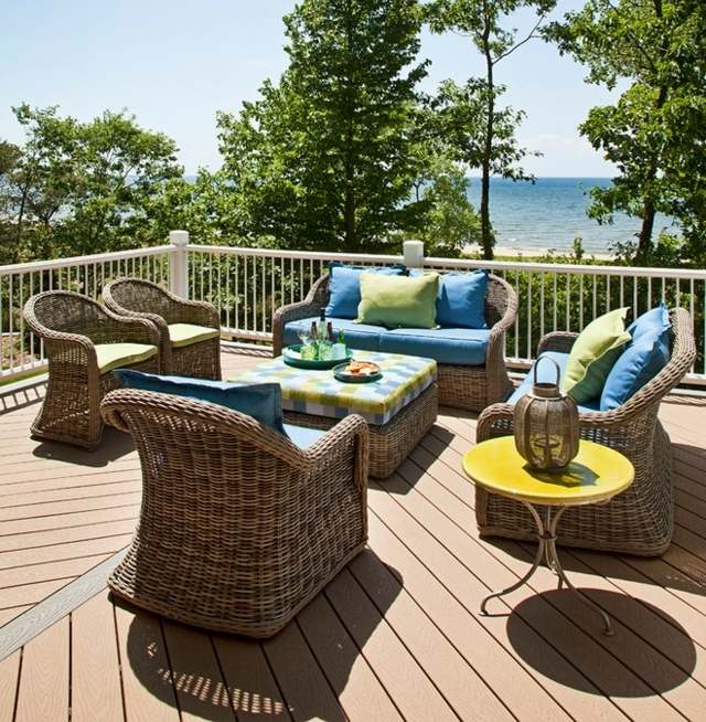 Casă balcon însorit mobilier din ratan mediteranean mobilier de soare cu balcon din ratan masă stil de viață mediteranean