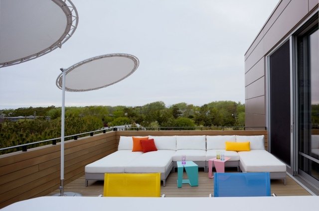 balcon mare amenajat design alb canapea Balcon configurați idei de design de canapea albă