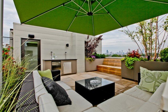 mobilier de grădină modern pernă șezut din ratan umbrelă verde Pernă de șezut din ratan, umbrelă verde din lemn