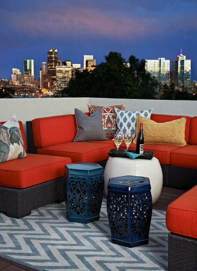 Mobilier de balcon decor exotic zonă de relaxare confortabilă Decorarea exotică a mobilierului amenajează o zonă de relaxare confortabilă