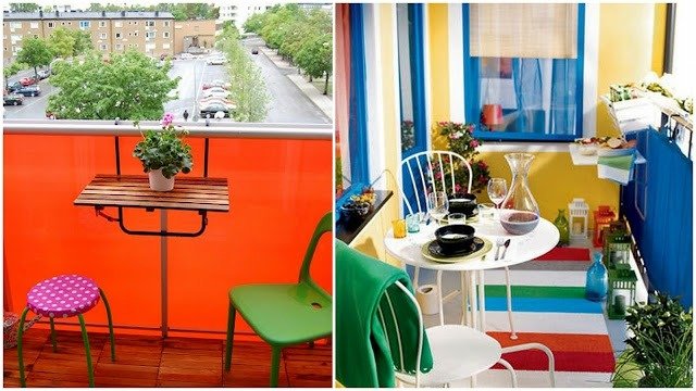 decor eclectic mobilier balcon plastic Mobilier pentru balcon masă pliantă din plastic colorată