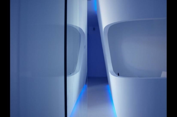 design interior alb-albastru arhitectură modernă - design interior interesant