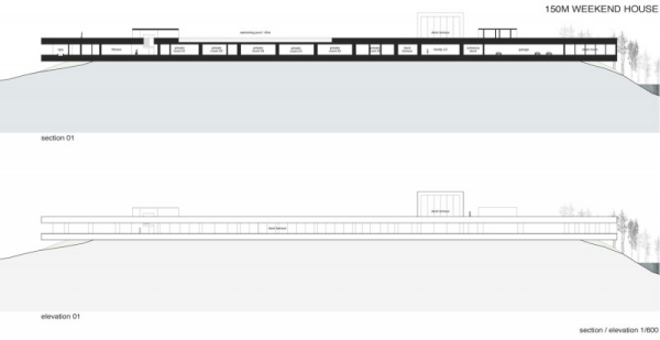 design de casă de weekend în plan minimalist