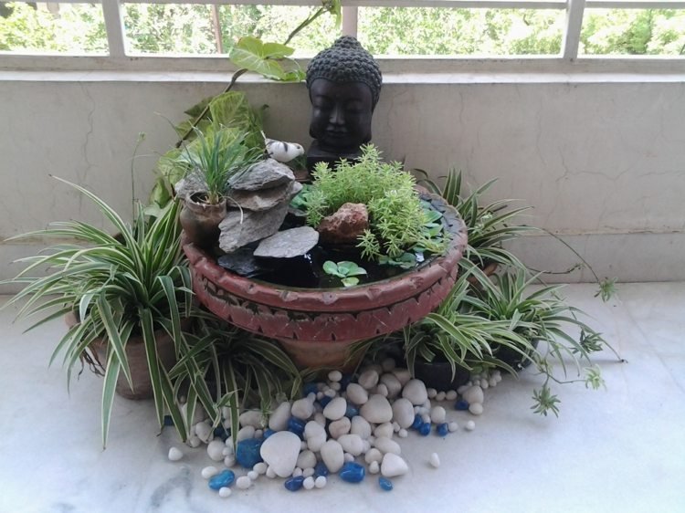 mini iaz pentru balcon cascadă boabe stil buddha