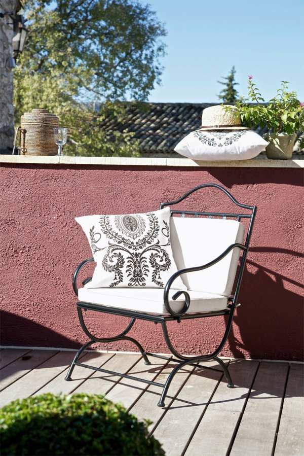 Aruncă pernă mobilier de grădină scaun gresie din lemn stil rustic