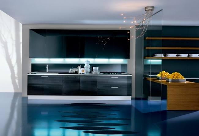 podea albastru inchis modern bucatarie designer pendini podea albastru închis bucătărie modernă de designer de la pendini