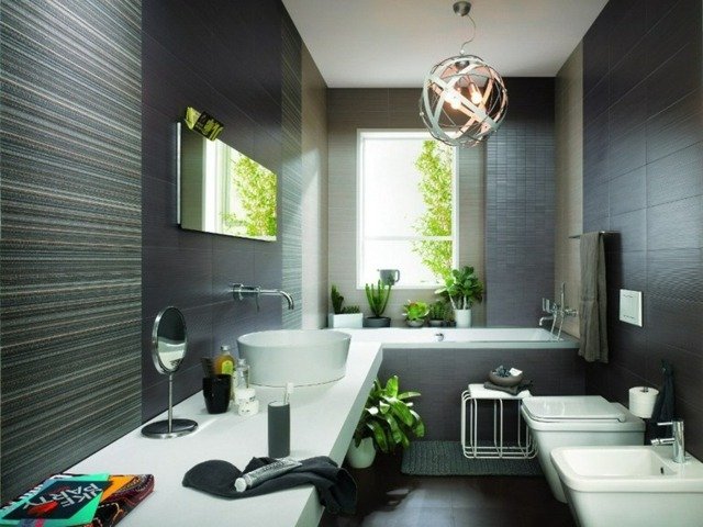 baie mică fereastră cadă vanitate largă Baie fereastră cadă chiuvetă larg lungă