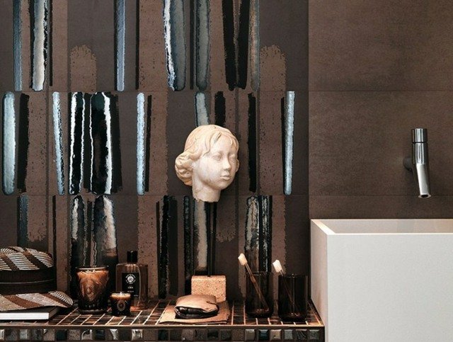 Idei de amenajare perete gresie baie originală Idei de amenajare a pereților cu gresie modele originale