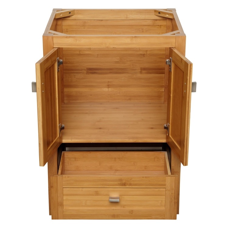 Comodă simplă din bambus cu sertar și două uși de dulap mobilier-baie-bambus-idei-moderne-vanitate-sertar-deschis-dulap-usi-lemn