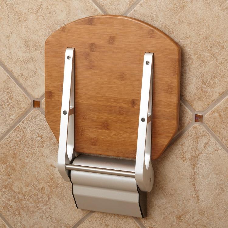 Scaun de duș fabricat din același material ca întregul design al băii mobilier baie-bambus-scaun modern-duș-oțel inoxidabil-placă-lemn-teracotă-faianță