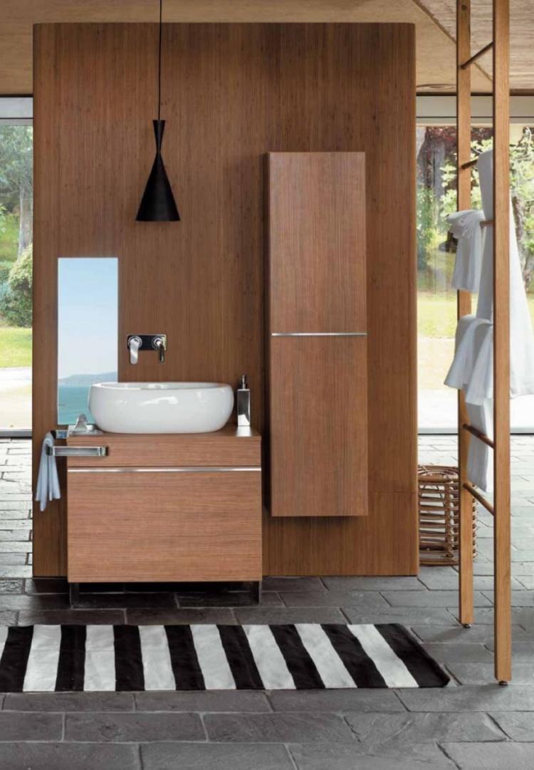 set frumos pentru baia moderna din bambus mobilier-baie-bambus-set-modern-manere-simple-fara-pardoseala-gri-antracit