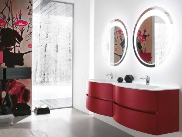 Idei de proiectare baie Rote-Schränke-RAB Arredo Bagno