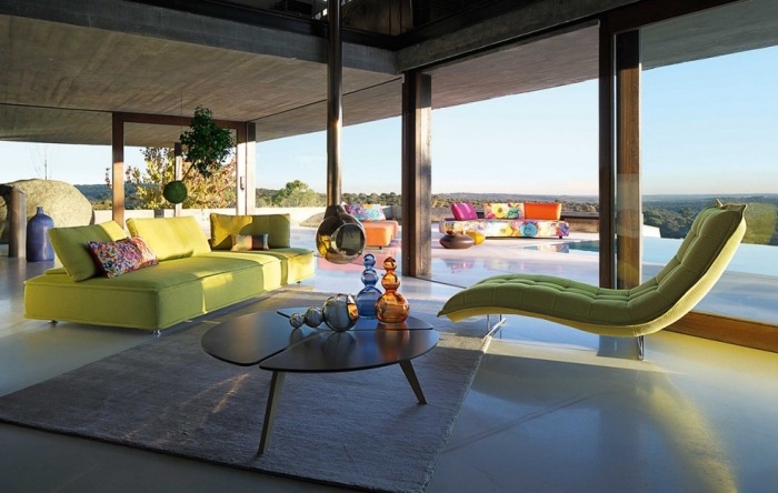 Șezlong-modern-Zeno-nugari-Arloso-terasă-interioară-verde