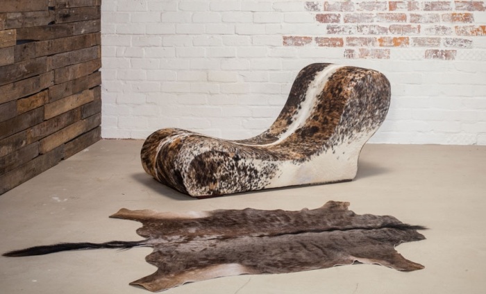 Șezlong modern-nguni-blană de animal-aspect-ergonomic