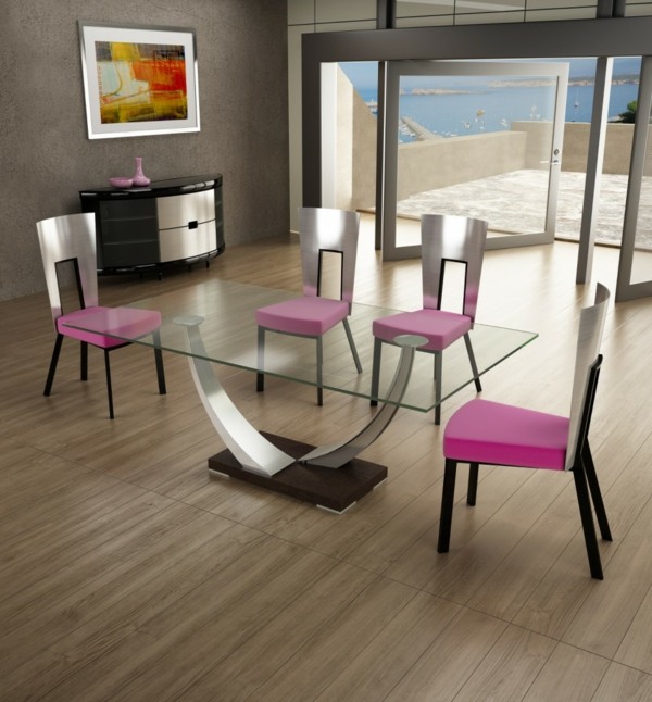 Mobilier modern de sufragerie Masă Elite blat din sticlă