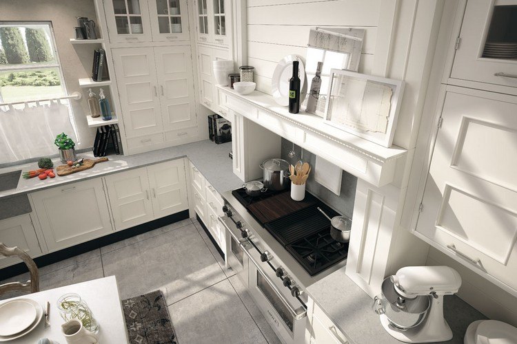 fronturi de dulapuri de bucătărie albe și blaturi gri bucătărie-modernă-casă-la-țară-alb-gri-blaturi