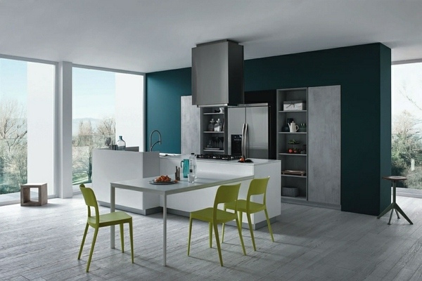 Bucătărie modernă Milla Design minimalism Design minimalist de bucătărie gri și alb
