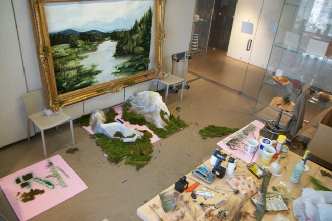 Pregătirea instalației de artă New York New York pregătește studioul