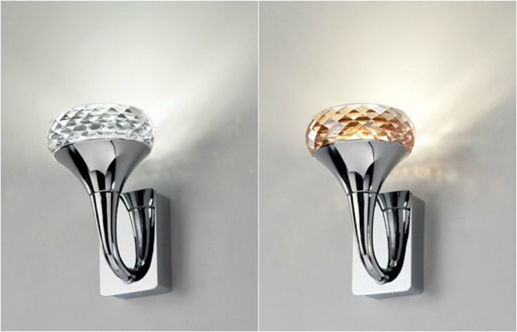 lămpi de perete cromate cu umbră de cristal lumini de cristal led-lumini de perete-crom-efecte de lumină