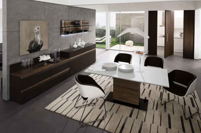 masă dreptunghiulară cu soclu din sticlă - ET-600 by Hülsta Mobilier modern de sufragerie din lemn masiv masă masă cu blat din sticlă ET-600-huelsta