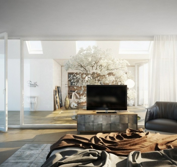 dormitor modern design interior apartament de vis Amenajari interioare TV apartament de vis
