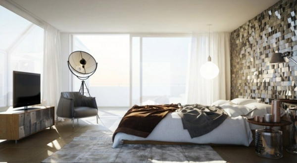 dormitor modern-idee interesantă de decorare a peretelui dormitor modern