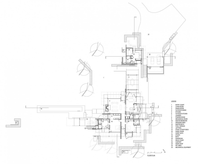 proiectarea planului de rezidență modern construiește schiță colaborativă