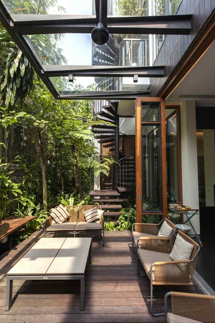 Terasă cu verdeață luxuriantă și mobilier confortabil idei-terasa-salon-moderne-cos-cu-mobilier-plante