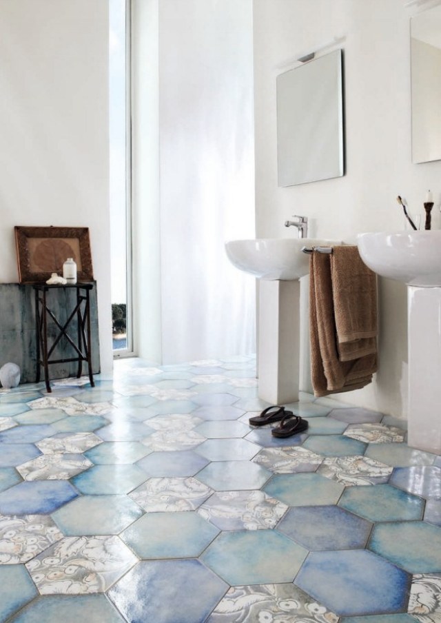 Plăci de porțelan în formă de hexagon, gresie-pastello Gresie portelanata Seckseck-baie Pastello Grestec-Tiles