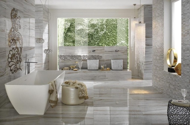 ideen raumgestaltung gresie lux baie design gresie, faianta-zebrino auriu