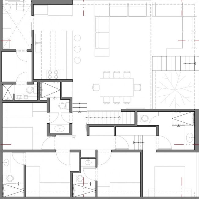 planul de la parter al casei casa de designer cu terasă pe acoperiș