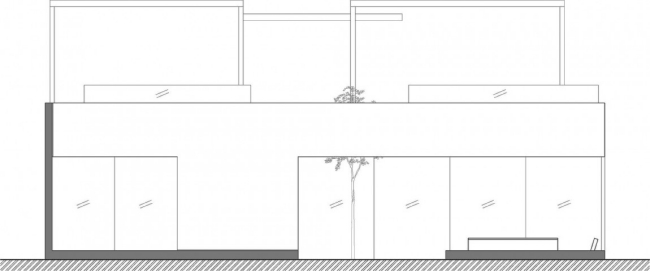 secțiune transversală partea din spate a casei casa design rezidențial cu terasă pe acoperiș