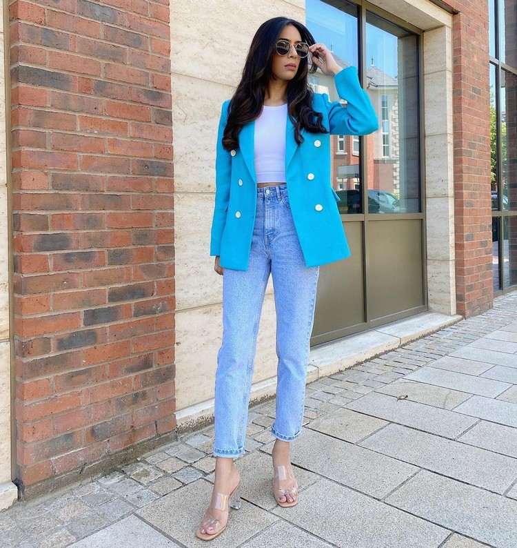 Ținutele blazer femei blugi mama combină vara