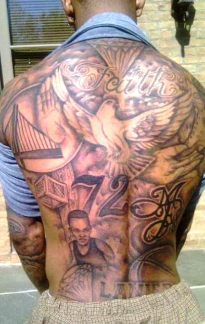 Tatuaggio Schiena Monta Ellis