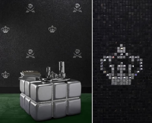 gresie-mozaic negru-Bisazza Crystal Kollection plăci de mozaic negru-colecția Bisazza Crystal