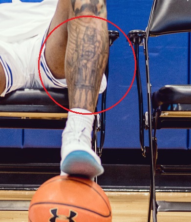 Myles Powell kairės kojos tatuiruotė.jpg
