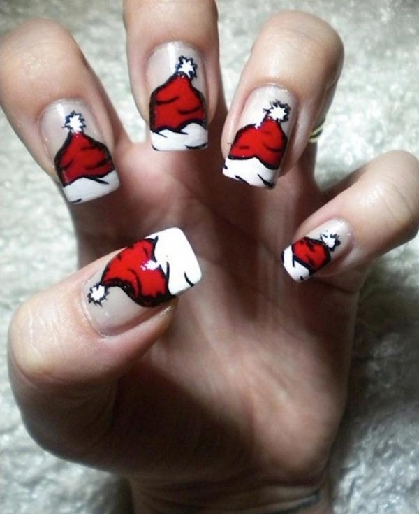 Nail art pentru idei de design de Crăciun pentru manichiură franceză Nailart-make-design-Christmas-ideas