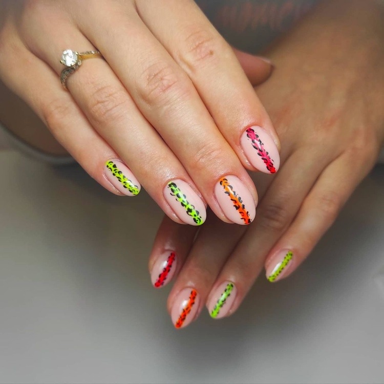 idei cuie neon scurt