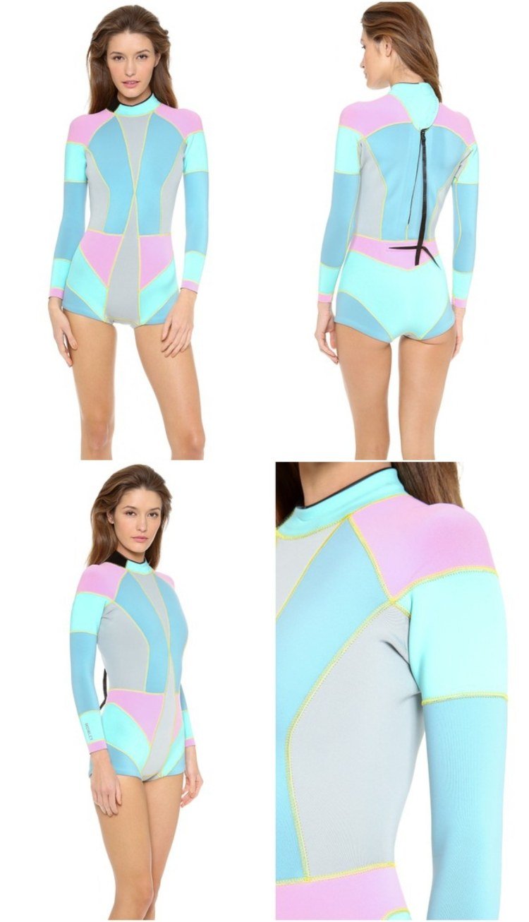Costum de pantaloni shorty în culori neon Salopetă pentru femei shorty-colorblocking-culori neon