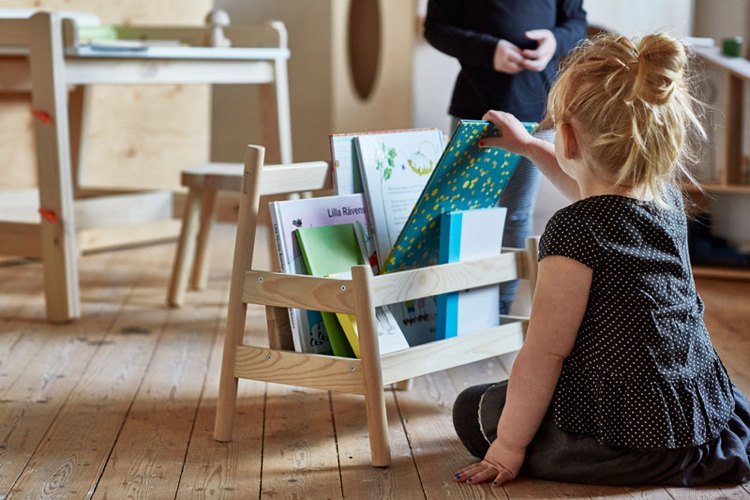 Bancă de carte din lemn masiv, natural de pin ikea-mobilier-pentru-copii-lemn-colecție-nouă-ziar-raft-spațiu-de-depozitare-cărți-pentru-copii