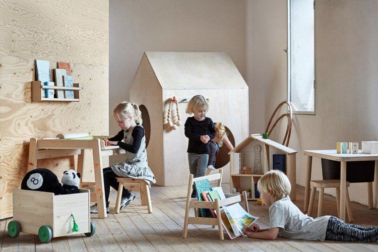 designul tradițional și bobul natural al lemnului de pin ikea-mobilier-pentru-copii-lemn-colecție-nouă-casă-de-joc-placaj-casă-de-păpuși