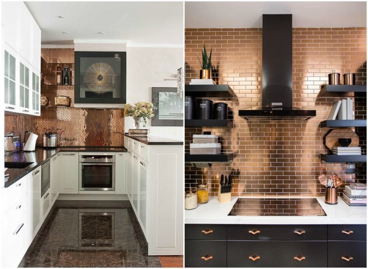 Noi idei de bucătărie mozaic faianță aspect cupru