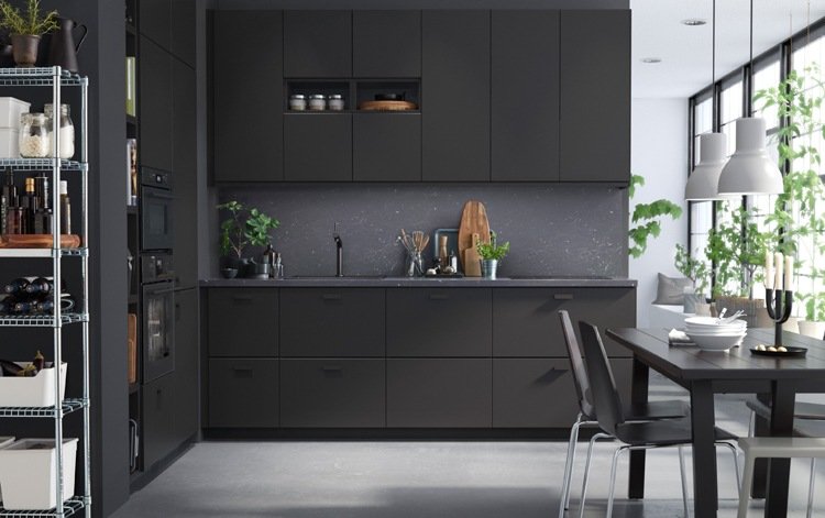 catalog ikea 2018 bucătărie negru gri modern kungsbacka