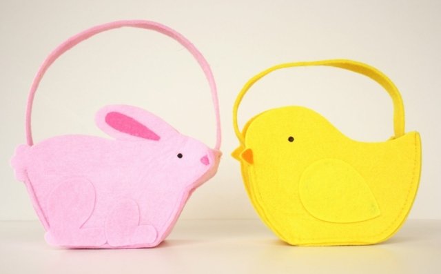 Coșul de Paște simțea pui de iepuraș de Paște dulce Pâslă de iepuraș de Paște de pasăre simpatice modele amuzante