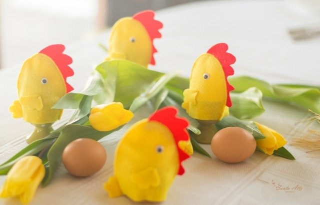 Ouăle de pui mai calde se simțeau tăiate împreună Pâslă de pui tăiată împletește idei